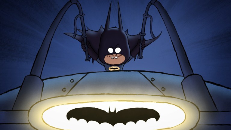 Little Damian Wayne in a bat costume in Prime Video's Merry Little Batman