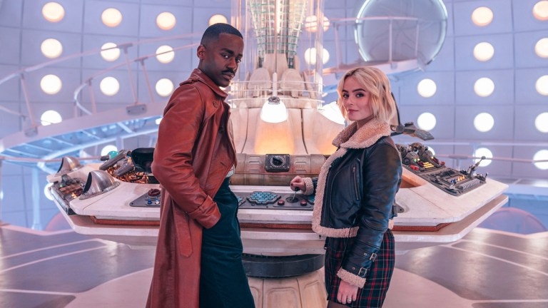 Ncuti Gatwa and Millie Gibson in the TARDIS in Doctor Who