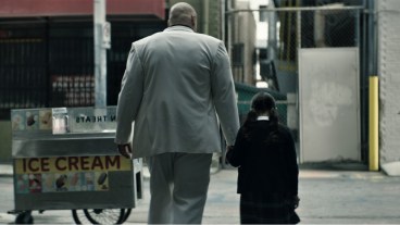 (L-R): Vincent D’Onofrio as Wilson Fisk/Kingpin and Darnell Besaw as young Maya Lopez in Marvel Studios' ECHO, releasing on Hulu and Disney+. Photo courtesy of Marvel Studios. © 2023 MARVEL.