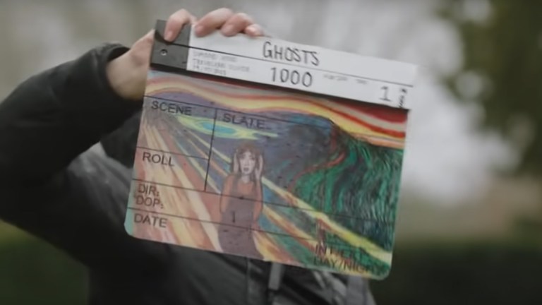 Ghosts series 5 clapperboard with Alison in The Scream