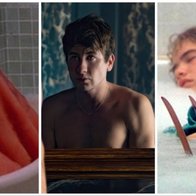 Gross and creepy bathtub scenes in movies like Saltburn and Ghostbusters II