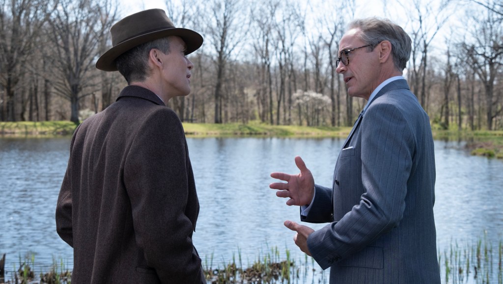 Robert Downey Jr and Cillian Murphy in Oppenheimer