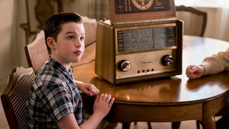 "A Swedish Science Thing and the Equation for Toast" - Pictured: Sheldon (Iain Armitage). Sheldon invites the entire school to a party for the Nobel Prize announcements. Also, Meemaw learns more about Dr. Sturgis' past, and Georgie's desire for cable TV leads to a standoff between him and George Sr., on the second season finale of YOUNG SHELDON, Thursday, May 16 (9:01-9:31PM, ET/PT) on the CBS Television Network.