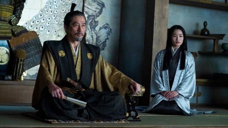 “SHOGUN” -- "Servants of Two Masters" -- Episode 2 (Airs February 27) Pictured: Hiroyuki Sanada as Yoshii Toranaga, Anna Sawai as Toda Mariko.