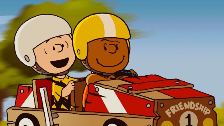 Charlie Brown and Franklin Armstrong in "Snoopy Presents: Welcome Home, Franklin," premiering February 16, 2024 on Apple TV+.