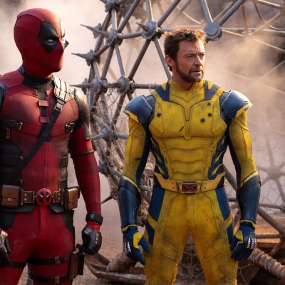 (L-R): Ryan Reynolds as Deadpool/Wade Wilson and Hugh Jackman as Wolverine/Logan in 20th Century Studios/Marvel Studios' DEADPOOL & WOLVERINE. Photo by Jay Maidment. © 2024 20th Century Studios / © and ™ 2024 MARVEL.