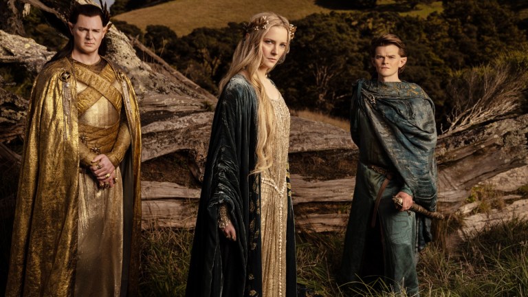 Galadriel, Gil-galad, and Elron in The Lord of the Rings: The Rings of Power