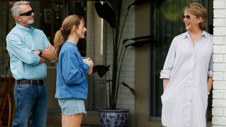 APPLES NEVER FALL -- "The Delaneys" Episode 101 -- Pictured: (l-r) Sam Neill as Stan, Georgia Flood as Savannah, Annette Bening as Joy