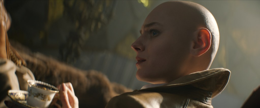 Emma Corrin as Cassandra Nova in 20th Century Studios/Marvel Studios' DEADPOOL & WOLVERINE. Photo courtesy of 20th Century Studios/Marvel Studios. © 2024 20th Century Studios / © and ™ 2024 MARVEL.