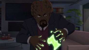 Angstrom Levy (Sterling K. Brown) prepares a multiverse orb in Invincible season 2.