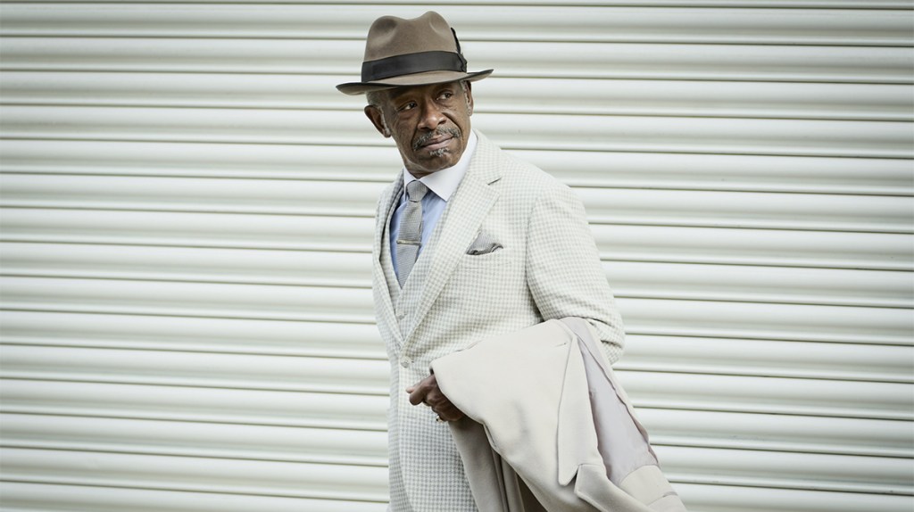 Lennie James in a hat and white suit for BBC One&rsquo;s Mr Loverman