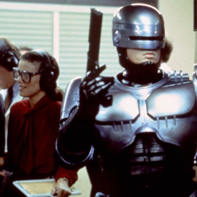 RoboCop in 1987 with gun