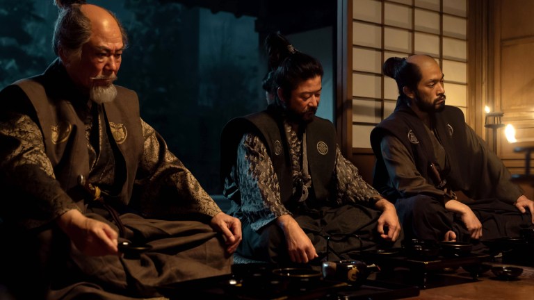Tokuma Nishioka as Toda Hiromatsu, Tadanobu Asano as Kashigi Yabushige, Shinnosuke Abe as Buntaro in Shogun