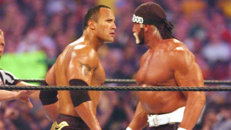 The Rock and Hulk Hogan at WrestleMania 18
