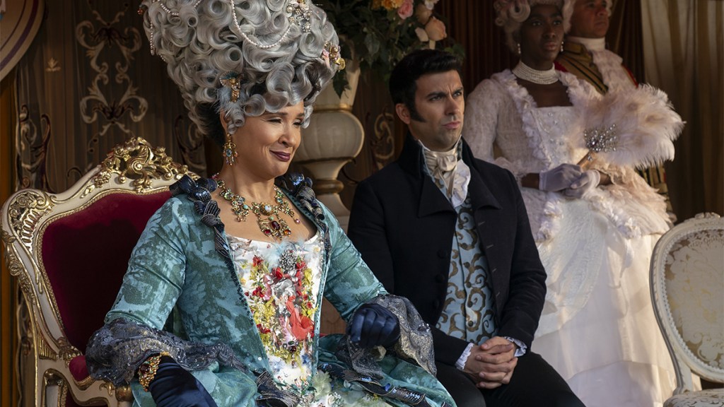 Golda Rosheuvel and David Mumeni in Bridgerton season 3