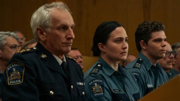 Under The Bridge -- “Three And Seven” - Episode 107 -- The unfolding trial pushes Rebecca to the brink as she begins to question who she should defend. Cam’s allegiance to the justice system is tested as details from the night of the murder are finally revealed. Roy (Matt Craven), Cam (Lily Gladstone) and Scott (Daniel Diemer), shown.