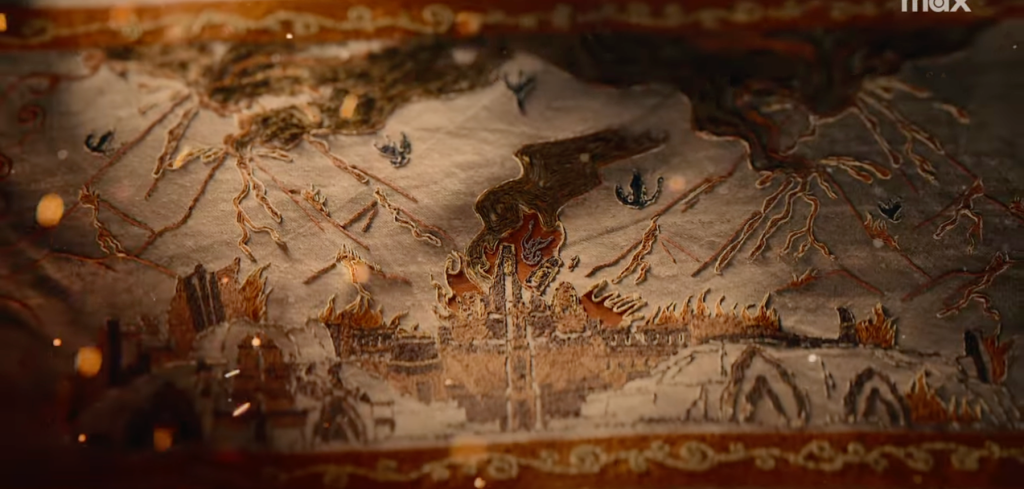 Doom of Valyria in House of the Dragon Season 2 opening tapestry