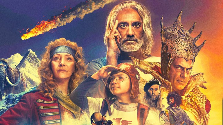 Lisa Kudrow, Taika Waititi, Jermaine Clement and the cast of Apple TV+ series Time Bandits poster