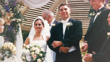 An image from Scott and Laci Peterson's wedding as seen in Netflix's American Murder: Laci Peterson.