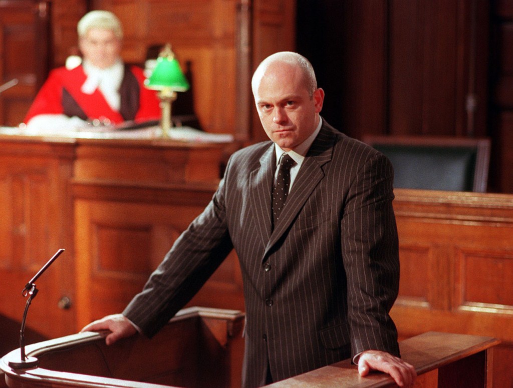 From GTV
NEW SERIES: IN DEFENCE on Monday 26 June 2000
Ross Kemp stars as Sam Lucas, a sharp, witty barrister who teams up with a feisty female solicitor (Sophie Okonedo) to take on the most shocking and controversial battles within the British legal system.
A barrister heading for great things, Lucas fell from a great height when his conscience was overwhelmed by the complex dilemmas of high-profile criminal defence work. He chose the most undignified way out and joined the Crown Prosecution Service, walking out on his lover Bernie Kramer for good measure.
In Defence is the story of Lucas's jouney out of the depths of professional and personal crisis. Eventually joining forces with Bernie, now making a name for herself in civil liberties, Lucas returns to defence work as a solicitor. Together, they make a crack team - unearthing the sins of the past and preventing the tragedies of the future.
Picture shows: Ross Kemp.