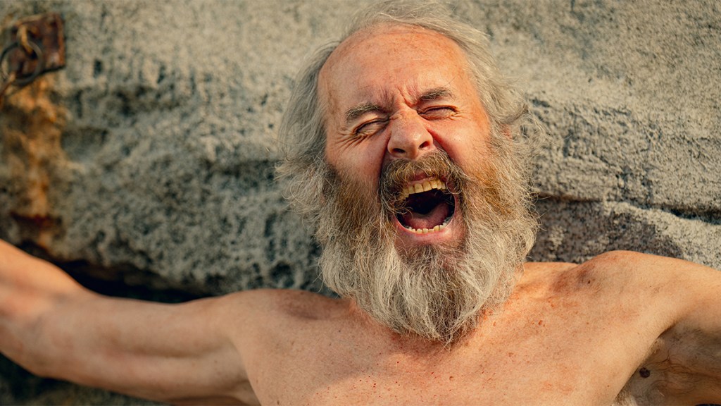 Stephen Dillane as Prometheus in Netflix series KAOS