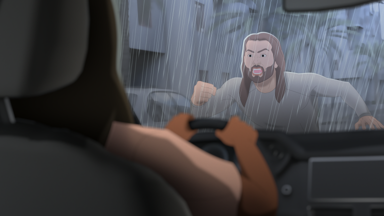 An illustration of an angry Ben Foster on the Netflix true crime docuseries Worst Ex Ever.