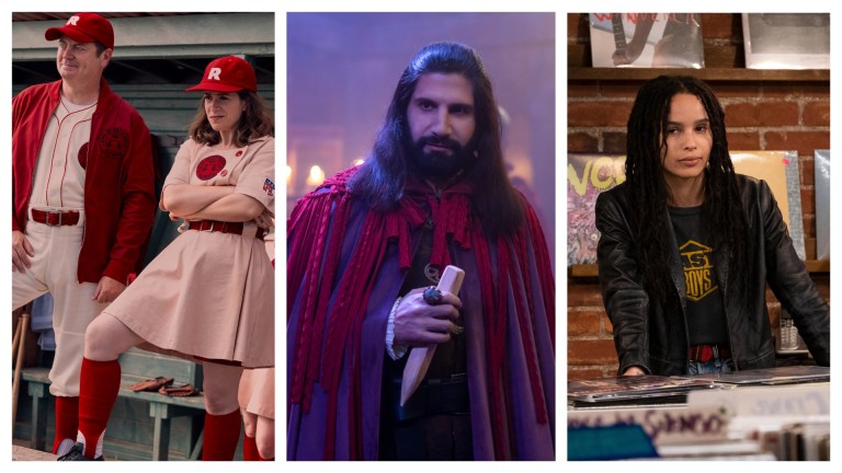 Nick Offerman and Abbi Jacobson in A League of Their Own, Kayvan Novak in What We Do In the Shadows, Zoe Kravitz in High Fidelity