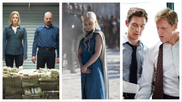 Screenshots from Breaking Bad, Game of Thrones, and True Detective season 1.