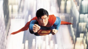 Christopher Reeve flying in Superman