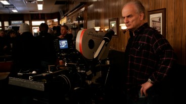 David Chase behind the camera during filming of The Sopranos finale. The Sopranos (P621) "Made In America" 03-22-2007 Director: David Chase DP: Alik Sakharov Scene 61-63-65-67 (int) Holsten's Diner "The gang shows up for family dinner" James Gandolfini (Tony Soprano) Edie Falco (Carmela) Robert Iler (Anthony Jr.)
