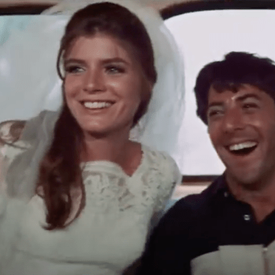 Katharine Ross and Dustin Hoffman in The Graduate Ending