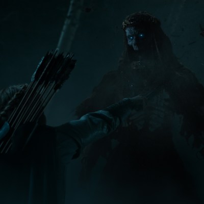 Morfydd Clark as Galadriel; a Barrow-Wight