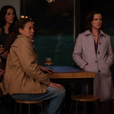 (L-R): Lauren Ambrose as Van, Simone Kessell as Lottie, Tawny Cypress as Taissa, Juliette Lewis as Natalie and Christina Ricci as Misty in YELLOWJACKETS, "It Chooses".