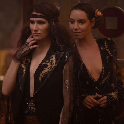 Agatha Harkness (Kathryn Hahn) and Rio Vidal (Aubrey Plaza) in Marvel Television's AGATHA ALL ALONG