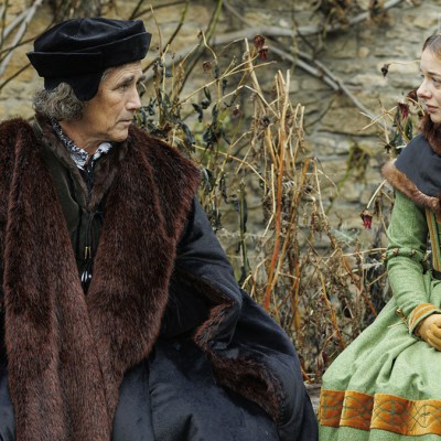 Mark Rylance as Thomas Cromwell and Ellie de Lange as his daughter Jenneke in Wolf Hall: The Mirror and the Light