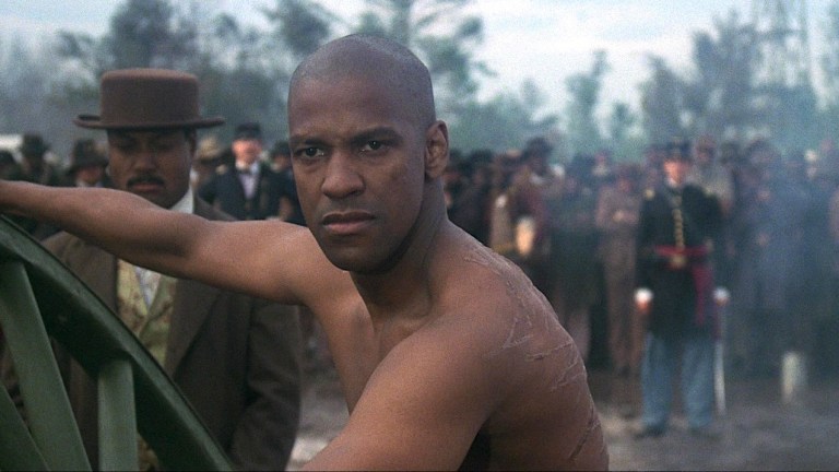 Denzel Washington and whip in Glory
