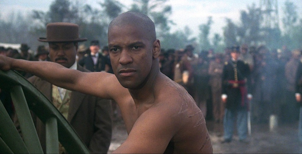 Denzel Washington and whip in Glory