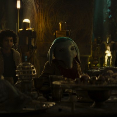 KB (Kyriana Kratter), Wim (Ravi Cabot-Conyers), Neel (Robert Timothy Smith), Fern (Ryan Kiera Armstrong) and Jod (Jude Law) in Lucasfilm’s STAR WARS: SKELETON CREW