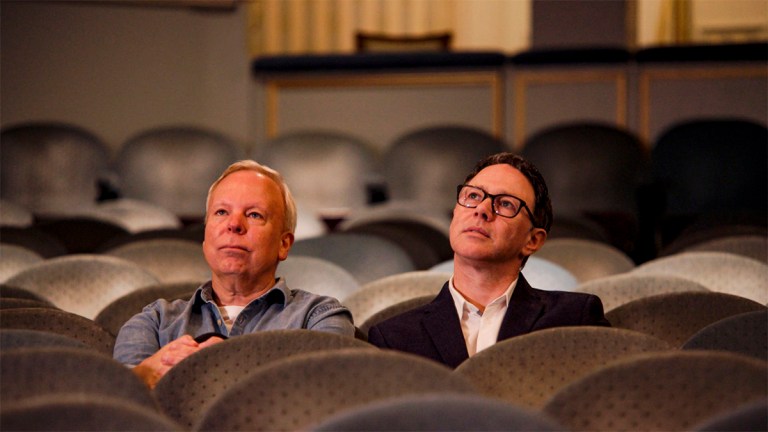 Steve Pemberton and Reece Shearsmith sitting in theatre seats