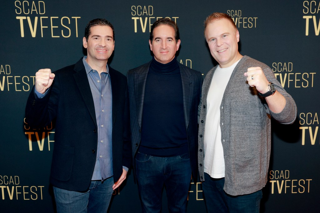 ATLANTA, GEORGIA - FEBRUARY 06: (L-R) Jon Hurwitz, Hayden Schlossberg and Josh Heald attend &ldquo;Cobra Kai&rdquo; during the 13th SCAD TVfest on February 06, 2025 in Atlanta, Georgia.  (Photo by Jason Kempin/Getty Images)