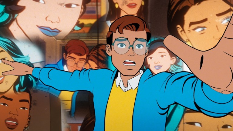 (Center) Peter Parker/Spider-Man (Hudson Thames) in Marvel Animation's YOUR FRIENDLY NEIGHBORHOOD SPIDER-MAN, exclusively on Disney+. Photo courtesy of Marvel Animation. © 2025 MARVEL. All Rights Reserved.