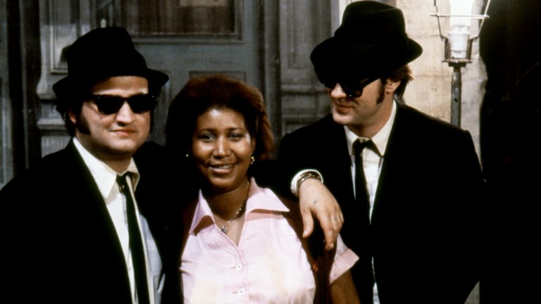 Aretha Franklin with John Belushi and Dan Aykroyd in The Blues Brothers