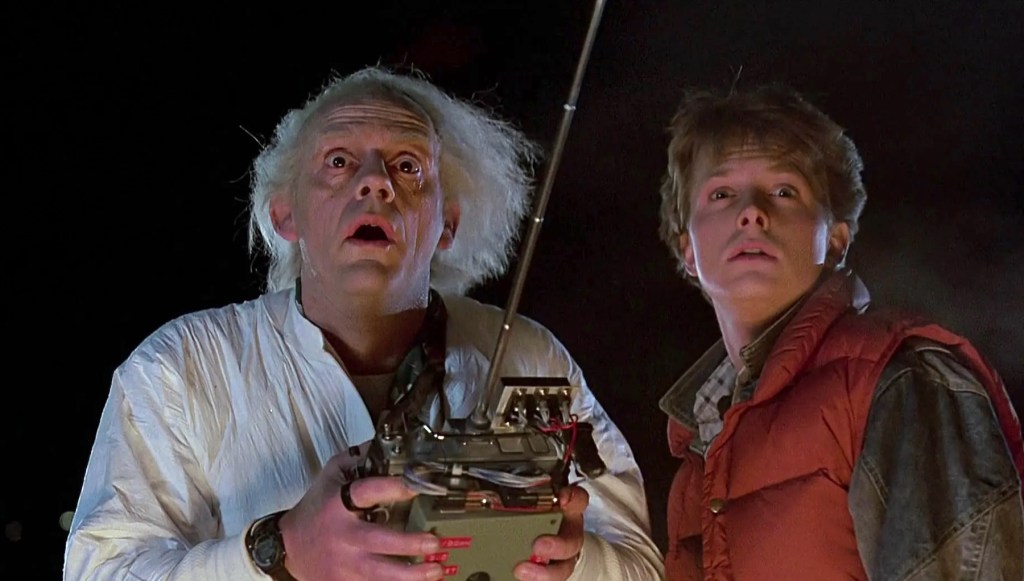 Christopher Lloyd and Michael J Fox in Back to the Future