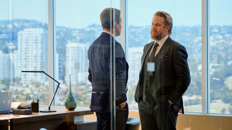 SUITS LA -- "Seven Days a Week and Twice on Sunday" Episode 101 -- Pictured: (l-r) Stephen Amell as Ted Black, Josh McDermitt as Stuart Lane