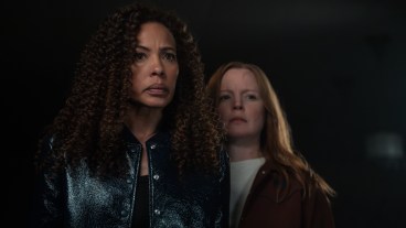 Tawny Cypress as Taissa and Lauren Ambrose as Van in Yellowjackets, episode 3, season 3, streaming on Paramount+ with SHOWTIME
