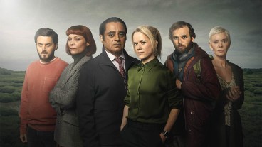 Elham Ehsas, MyAnna Buring, Sanjeev Bhaskar, Sinead Keenan, Maximilian Fairley and Victoria Hamilton in the cast poster for Unforgotten series 6