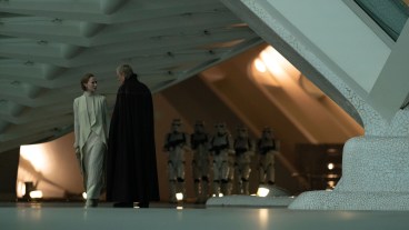 Mon Mothma (Genevieve o”Reilly) and Luthen Rael (Stellan Skarsgard) in Lucasfilm's ANDOR Season 2
