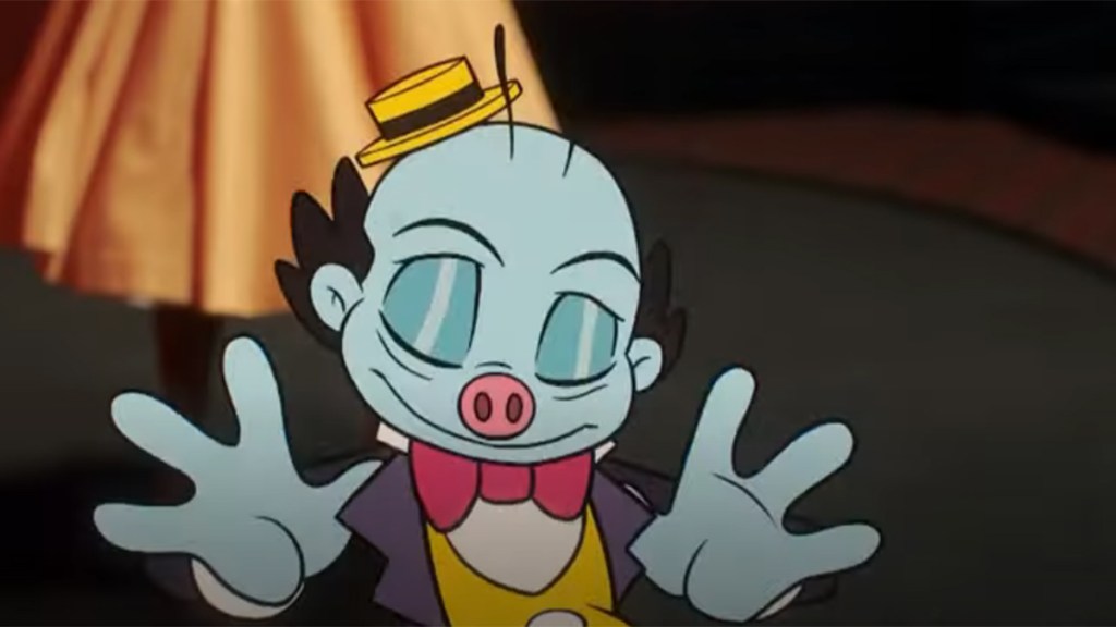 Cartoon character Mr Ring-a-Ding in Doctor Who series 15