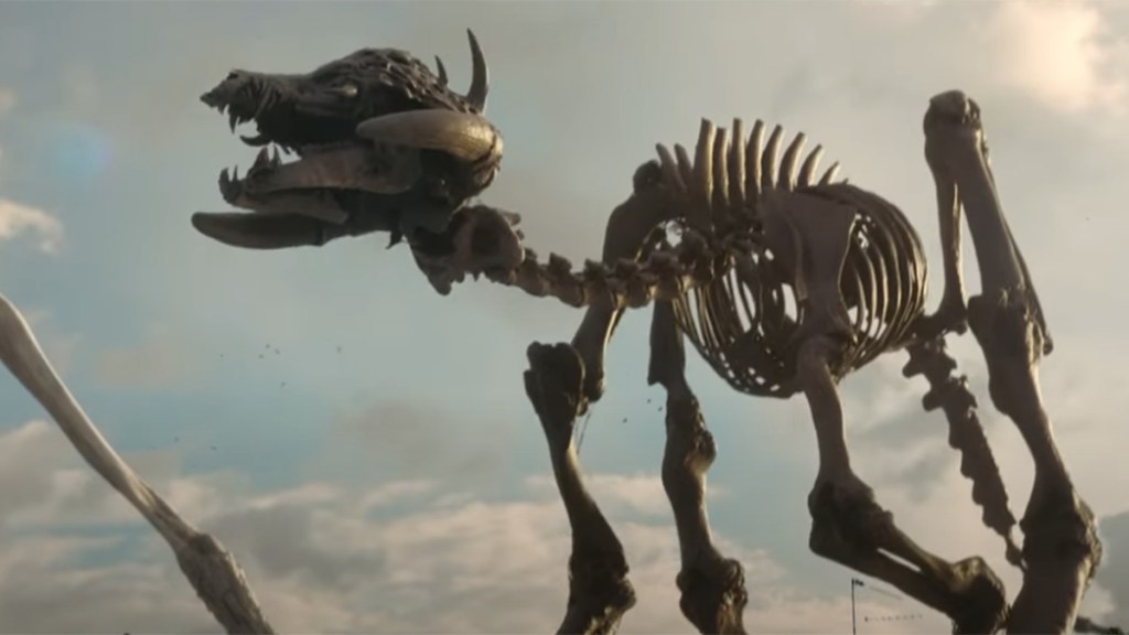 A skeletal monster in Doctor Who series 15