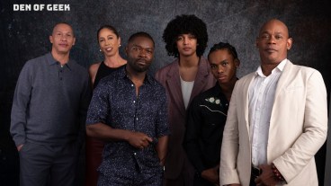 Paul Hunter, Ayesha Carr, David Oyelowo, Evan Alexander Ellison, Jahi Winston, and Bokeem Woodbine in the Den of Geek studio at SXSW.